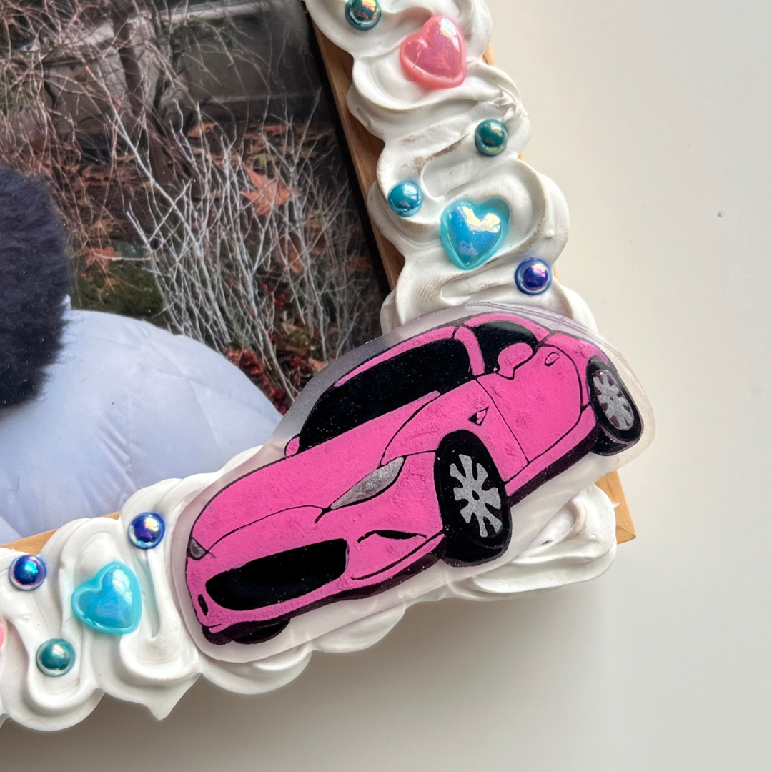 Custom Hand Drawn Car Deco Picture Frame