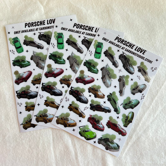 Porsche Love Sticker Sheet