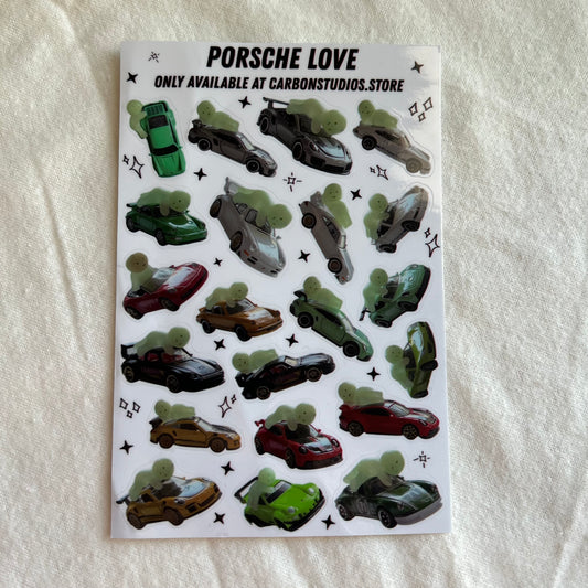 Porsche Love Sticker Sheet