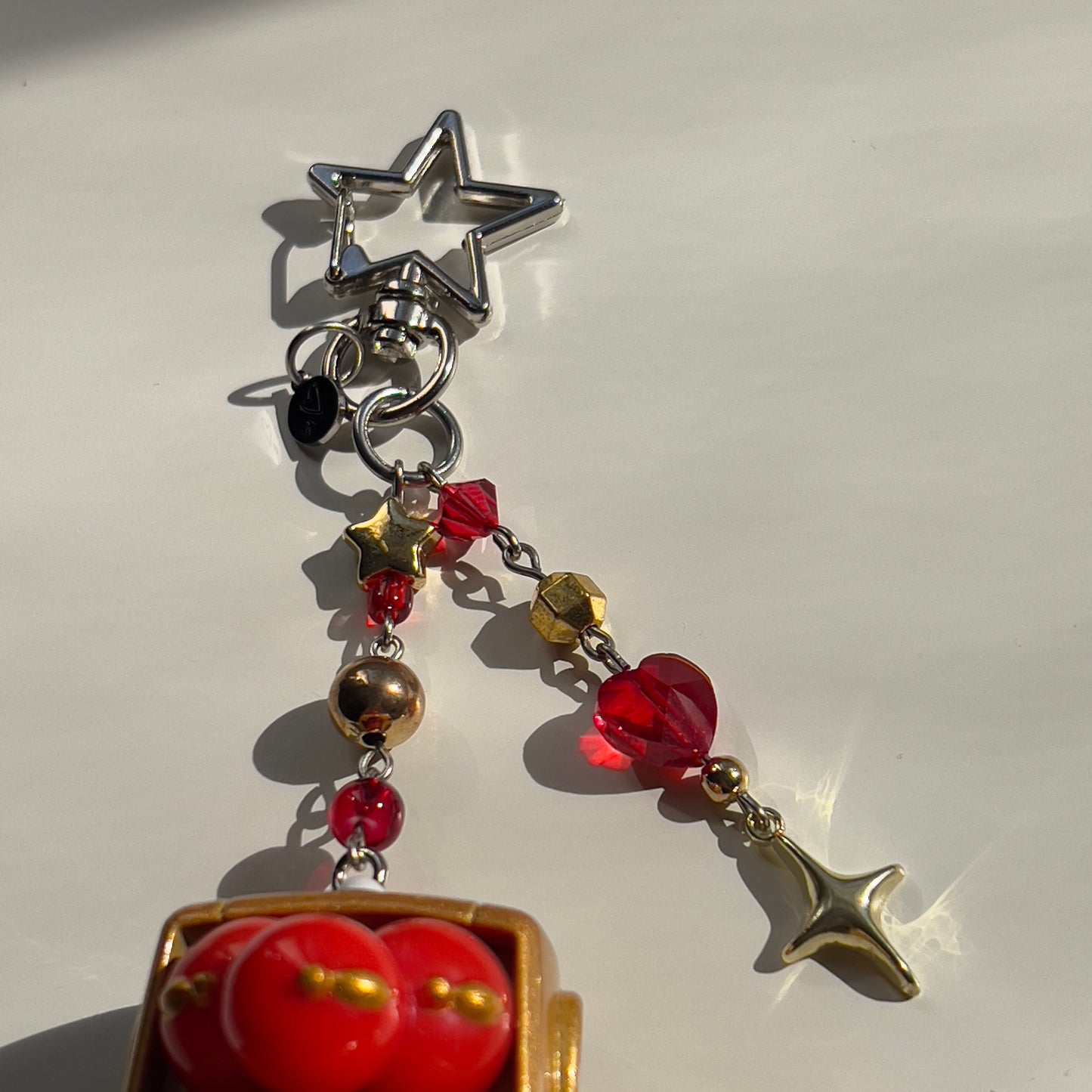 Golden Apples Beaded Keychain