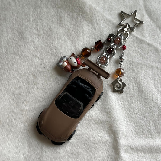 ND Miata & Kitty Beaded Keychain