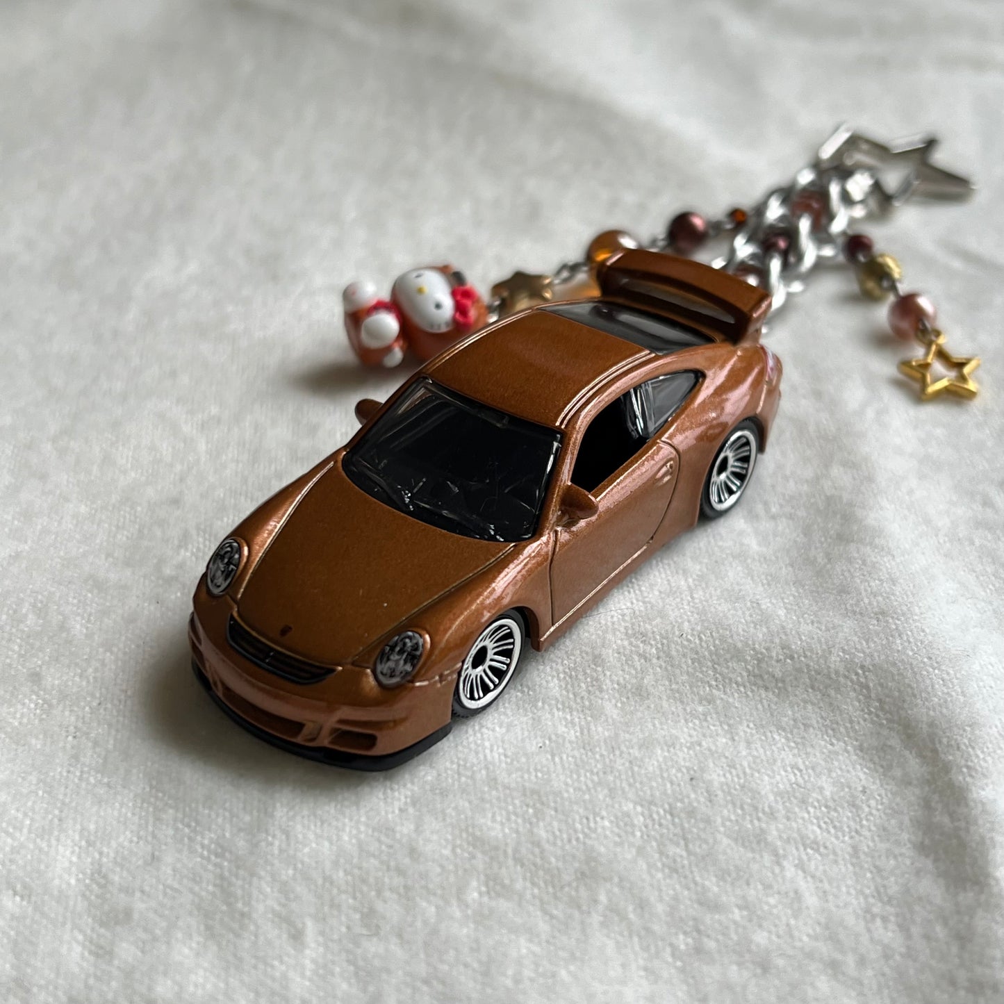Porsche 911 GT3 & Kitty Beaded Keychain