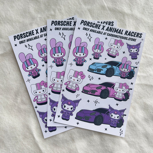 Porsche X Animal Racers V1 Sticker Sheet