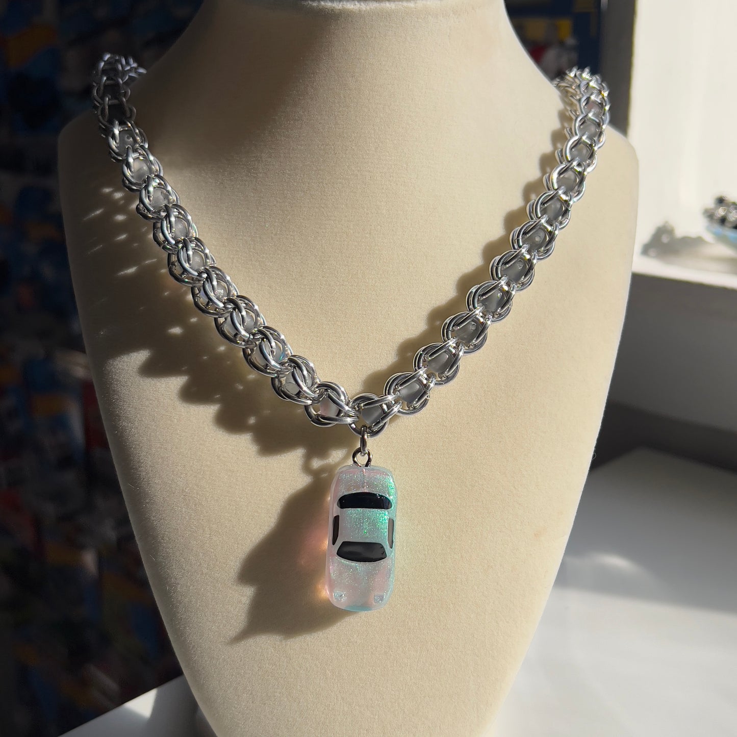 NA Miata Imitation Moonstone Chain Necklace