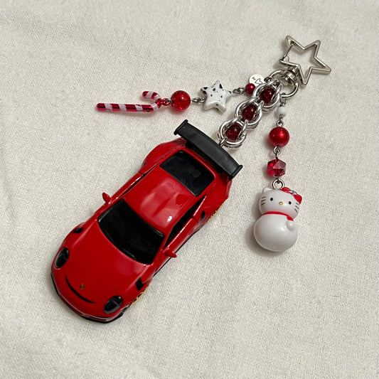 Porsche 911 GT3 RS x Kitty Beaded Keychain