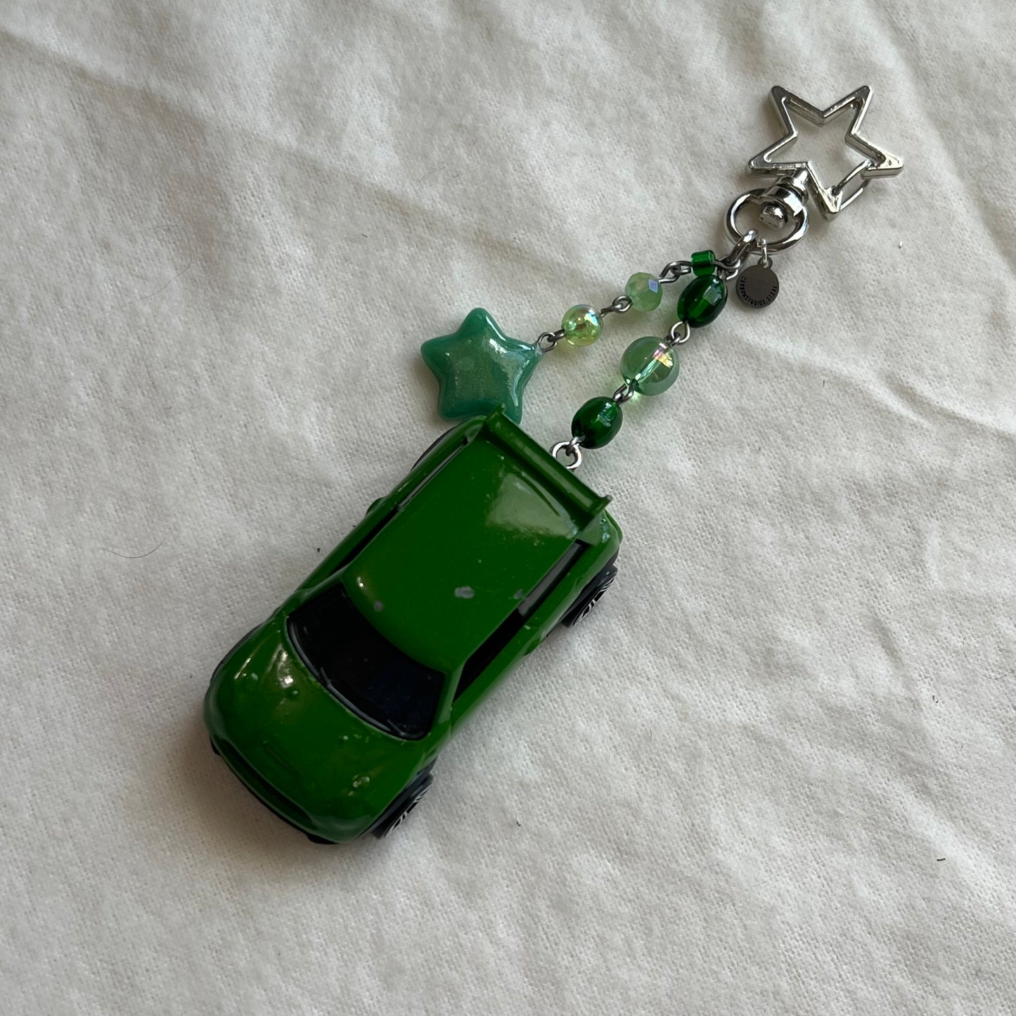 Mini Cooper Beaded Keychain