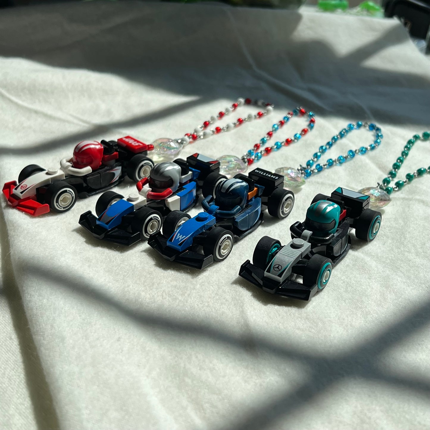 F1 Beaded Rear View Mirror Hanging / Bag Charm