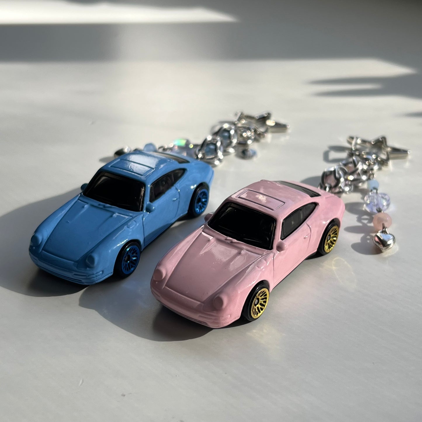 1996 Porsche Carrera Matching Pair Beaded Keychains