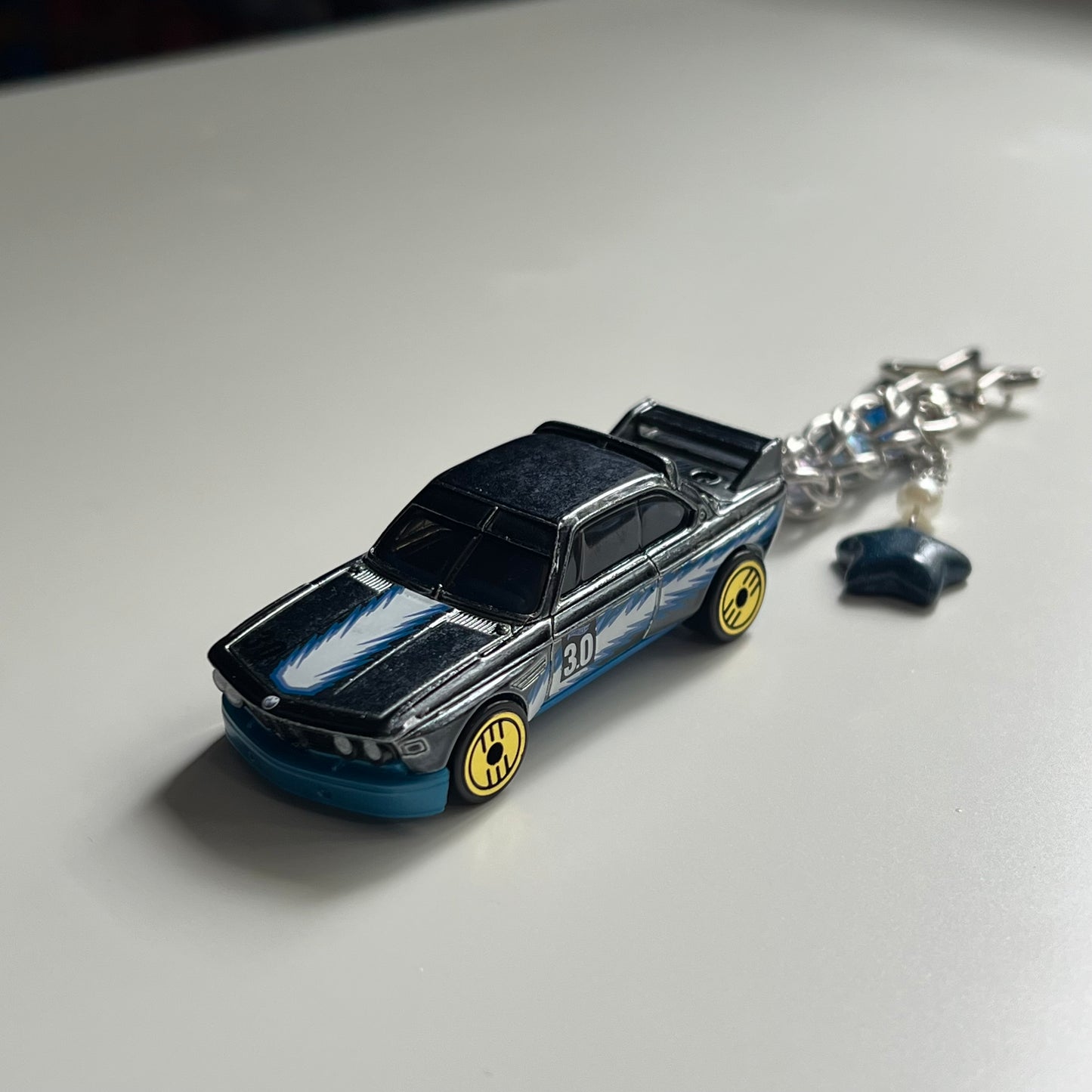 ‘73 BMW 3.0 CSL Race Car Beaded Keychain