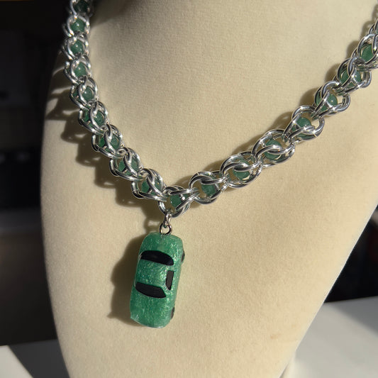NA Miata Green Aventurine Chain Necklace
