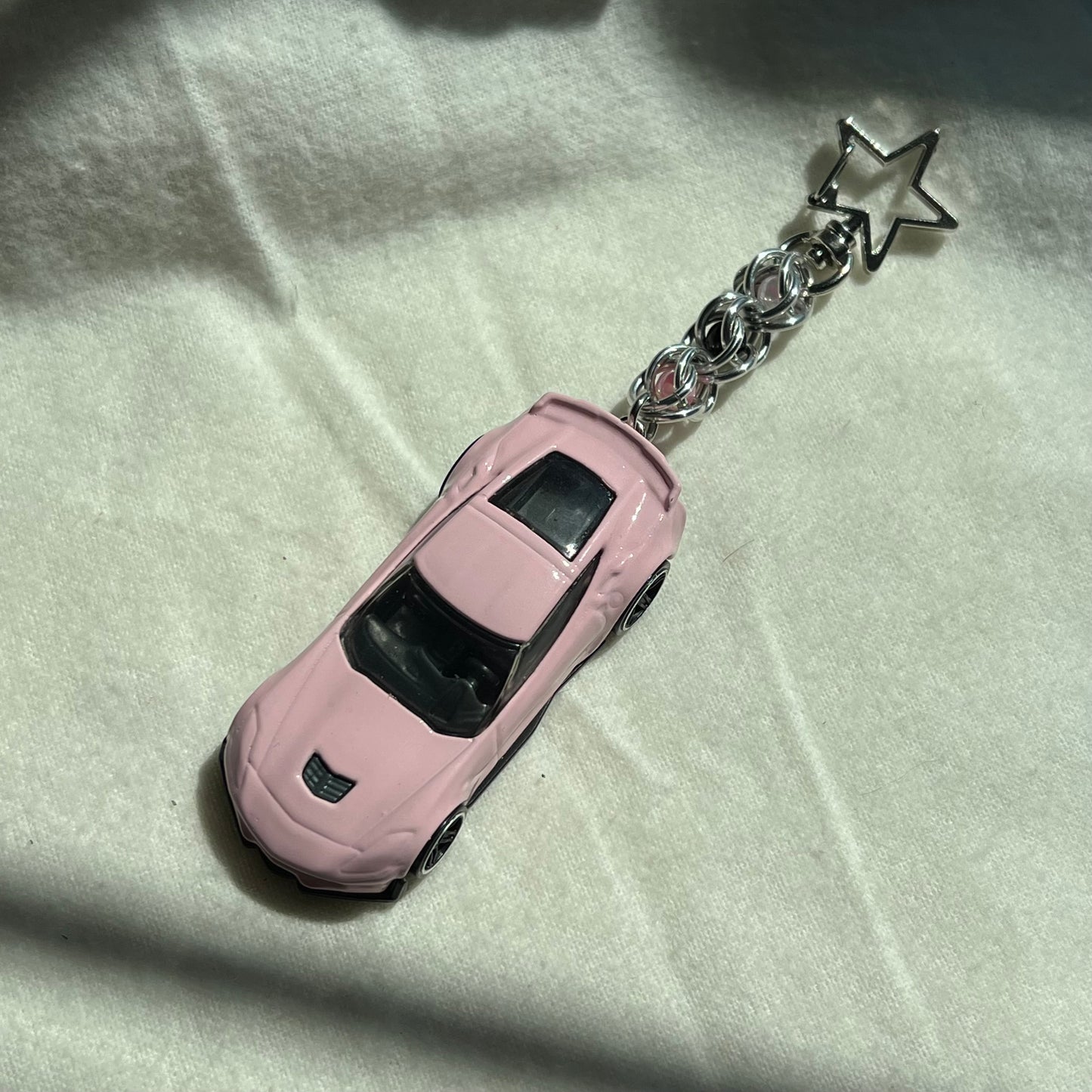 Corvette Beaded Keychain