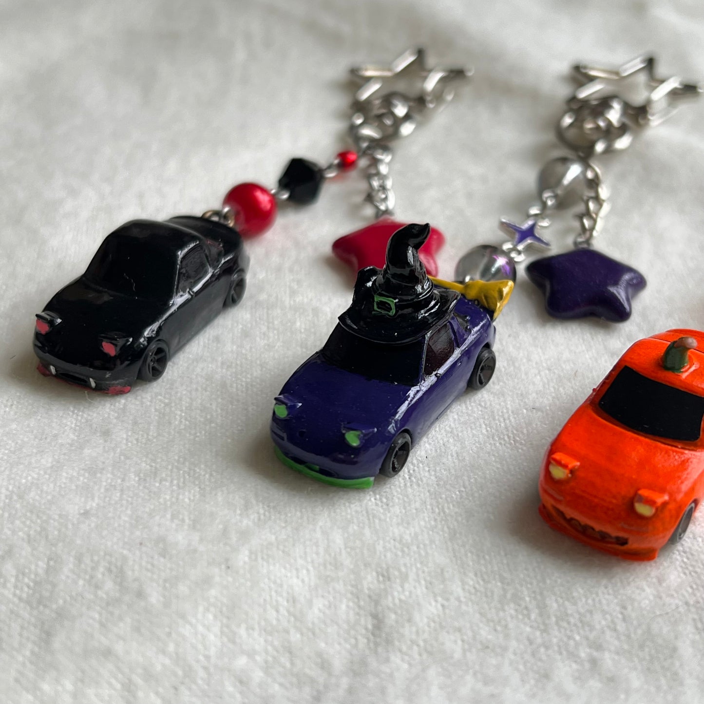 BLEEP BLOP Halloween Miata Beaded Keychain