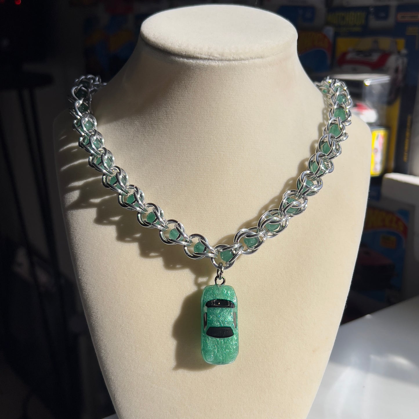 NA Miata Green Aventurine Chain Necklace