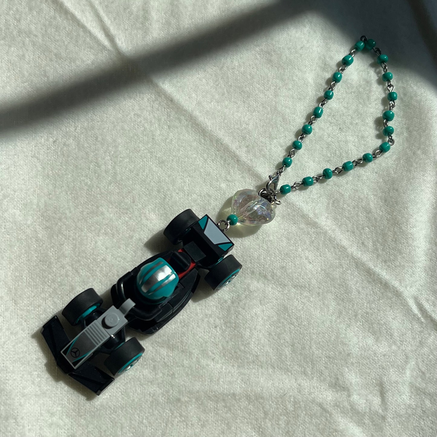 F1 Beaded Rear View Mirror Hanging / Bag Charm