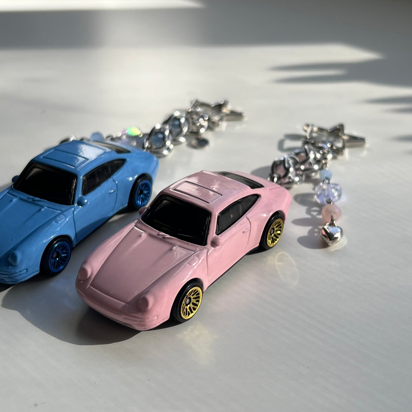 1996 Porsche Carrera Matching Pair Beaded Keychains