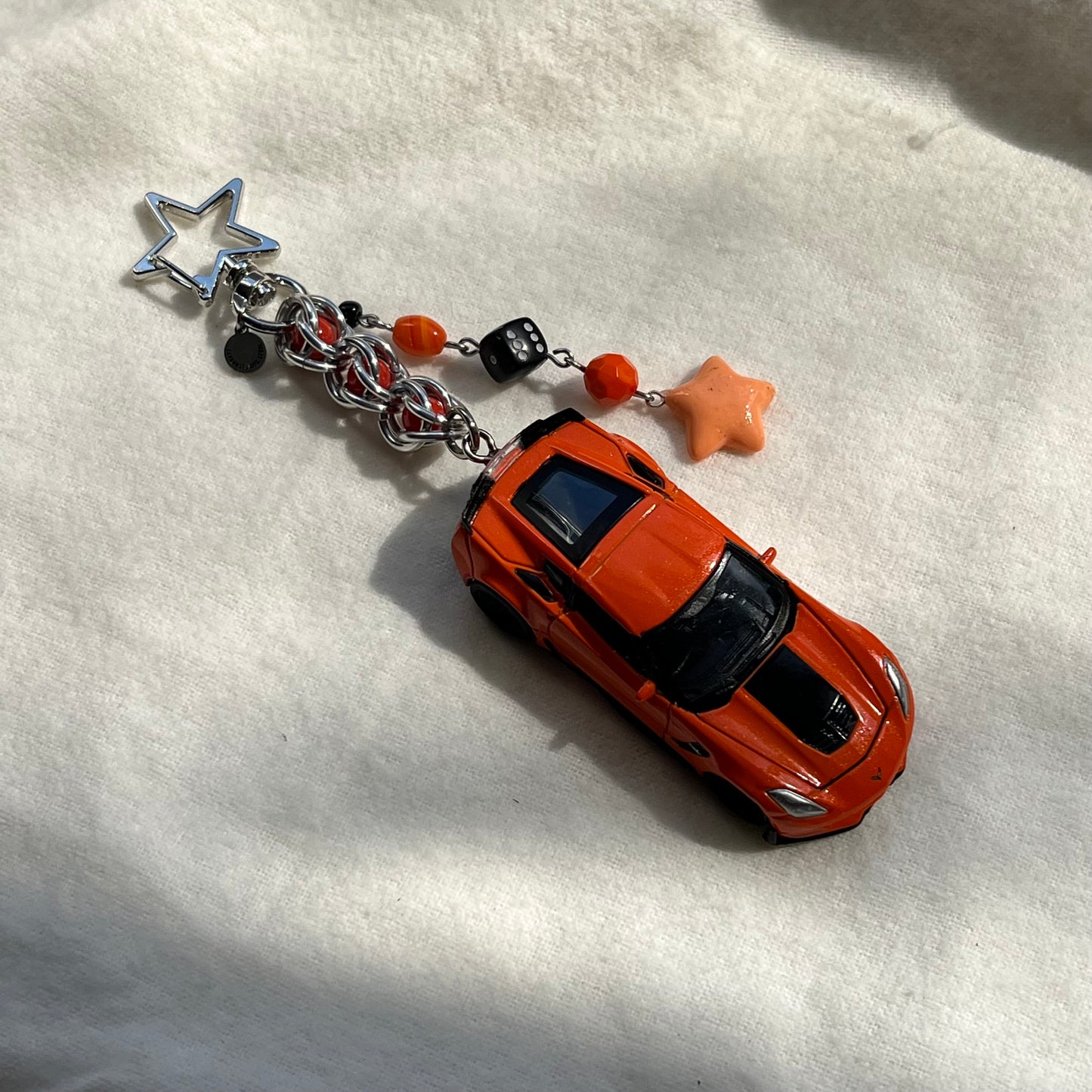 Chevy Corvette C7 Beaded Keychain