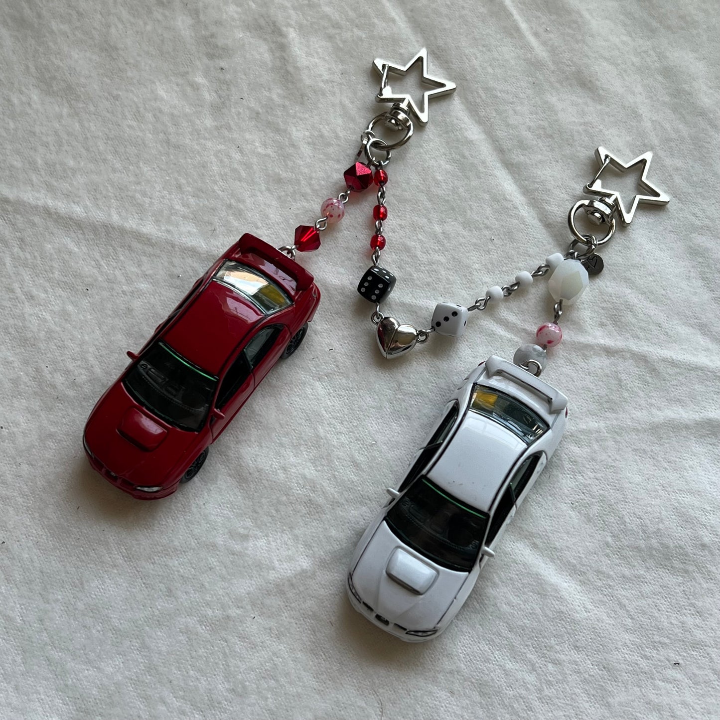 Subaru Matching Pair Beaded Keychain