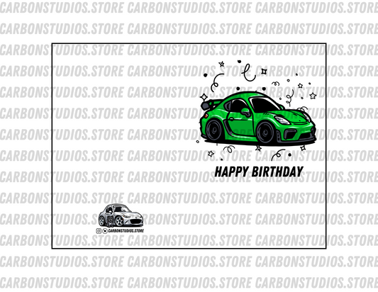 Porsche GT4 Birthday Card