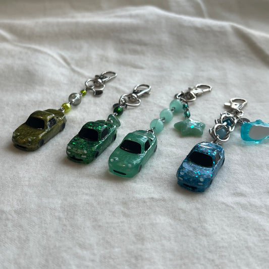 Blue Green NA Miata Beaded Keychain
