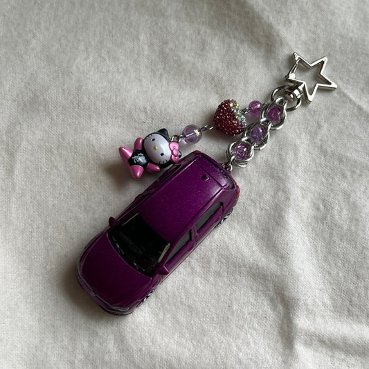 VW Golf GTE & Kitty Beaded Keychain