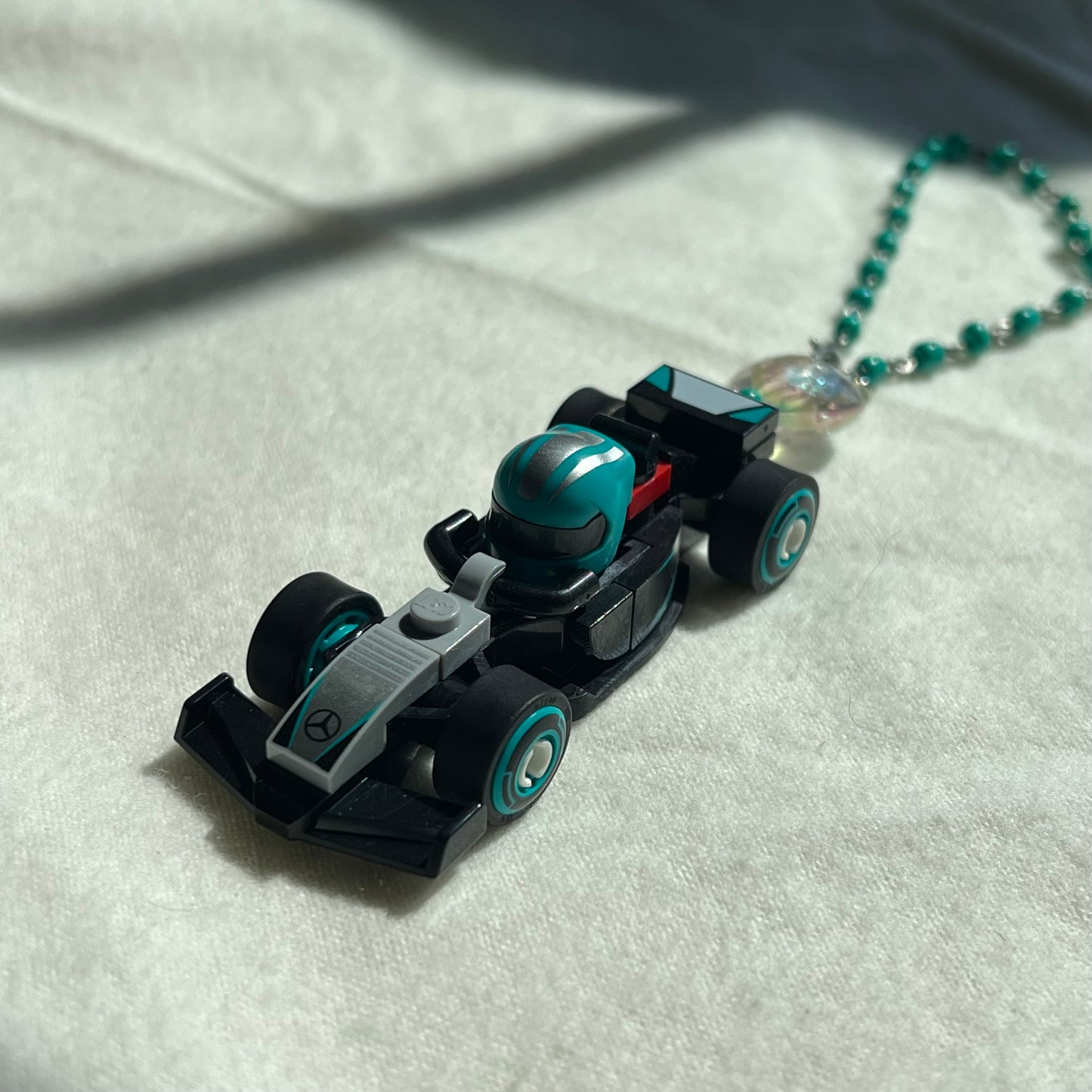 F1 Beaded Rear View Mirror Hanging / Bag Charm