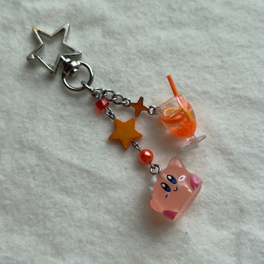 Orange Soda Beaded Keychain