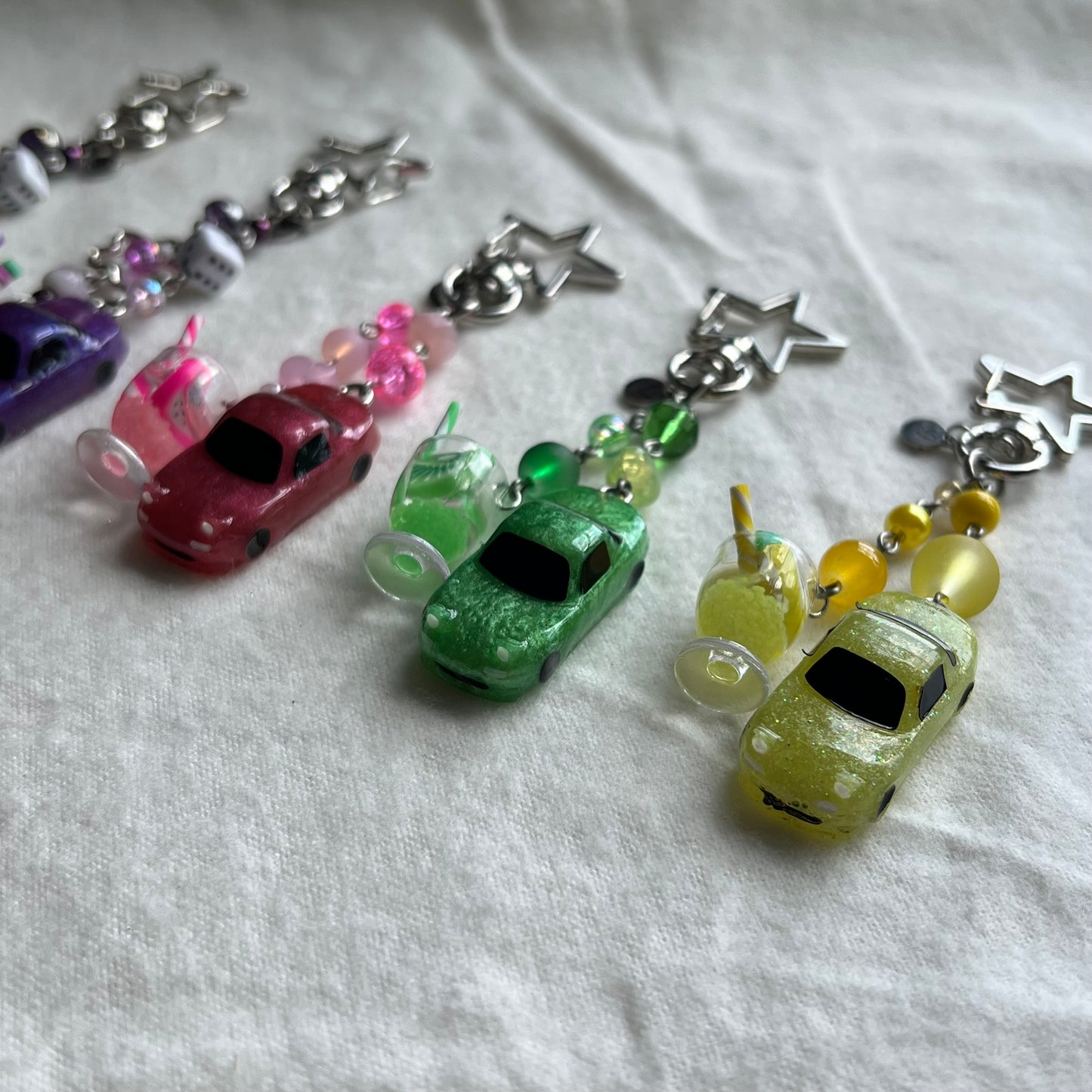 Fruit Cup Miata Beaded Keychain