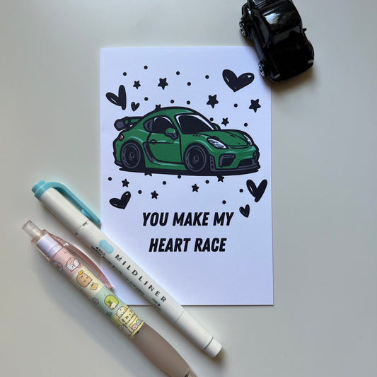 Porsche GT4 Valentine's Day Card