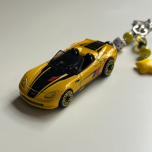 Corvette Beaded Keychain