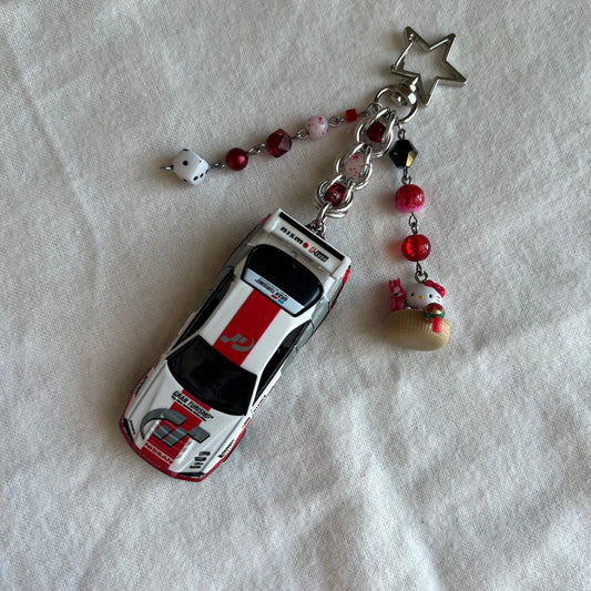 Nissan Skyline GTR BNR34 & Kitty Beaded Keychain