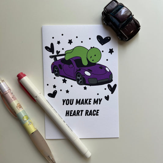 Hugging Porsche GT2 Valentine's Day Card