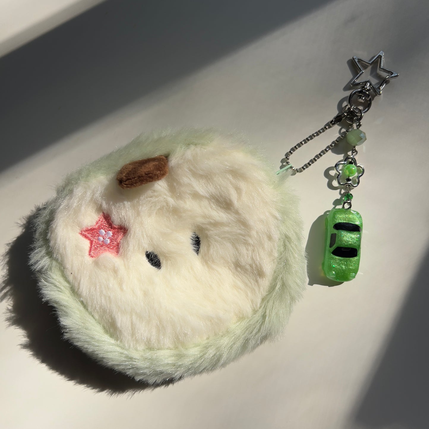 Apple Miata Beaded Pouch Keychain