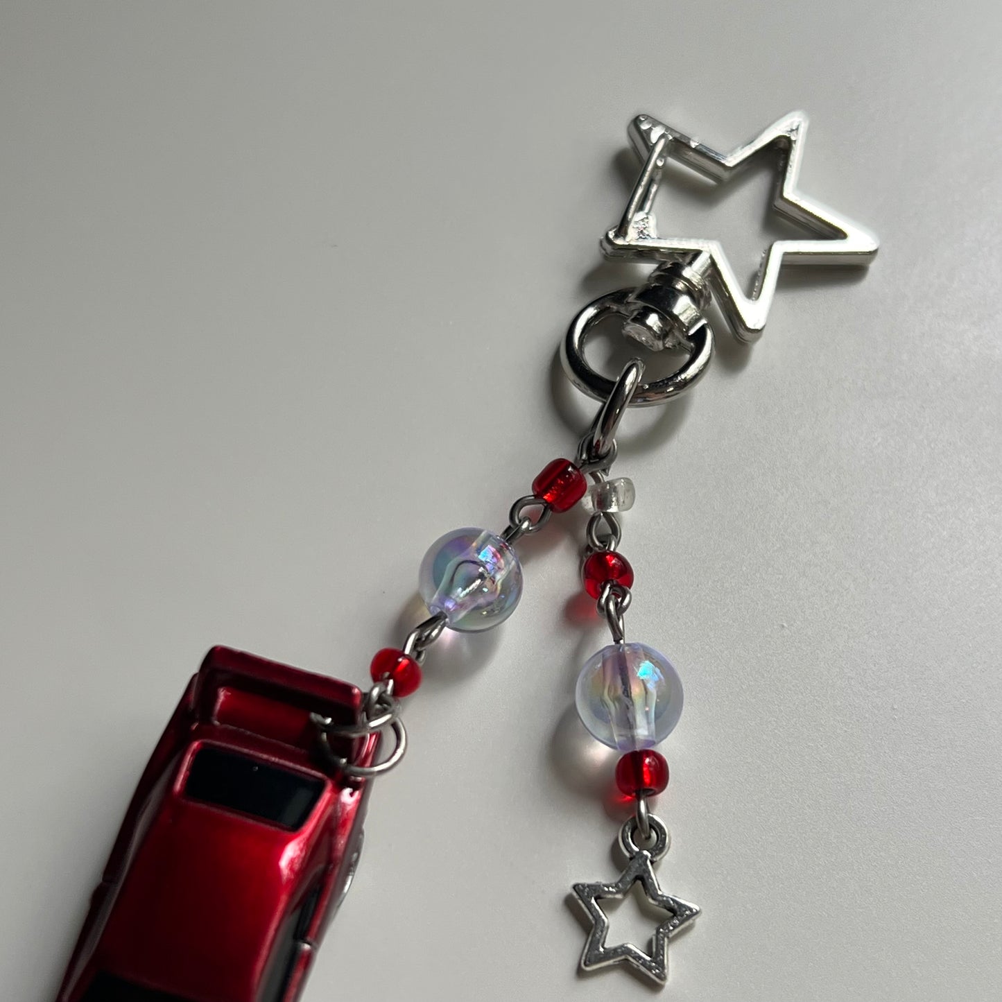 Mini Dodge Charger Daytona Beaded Keychain