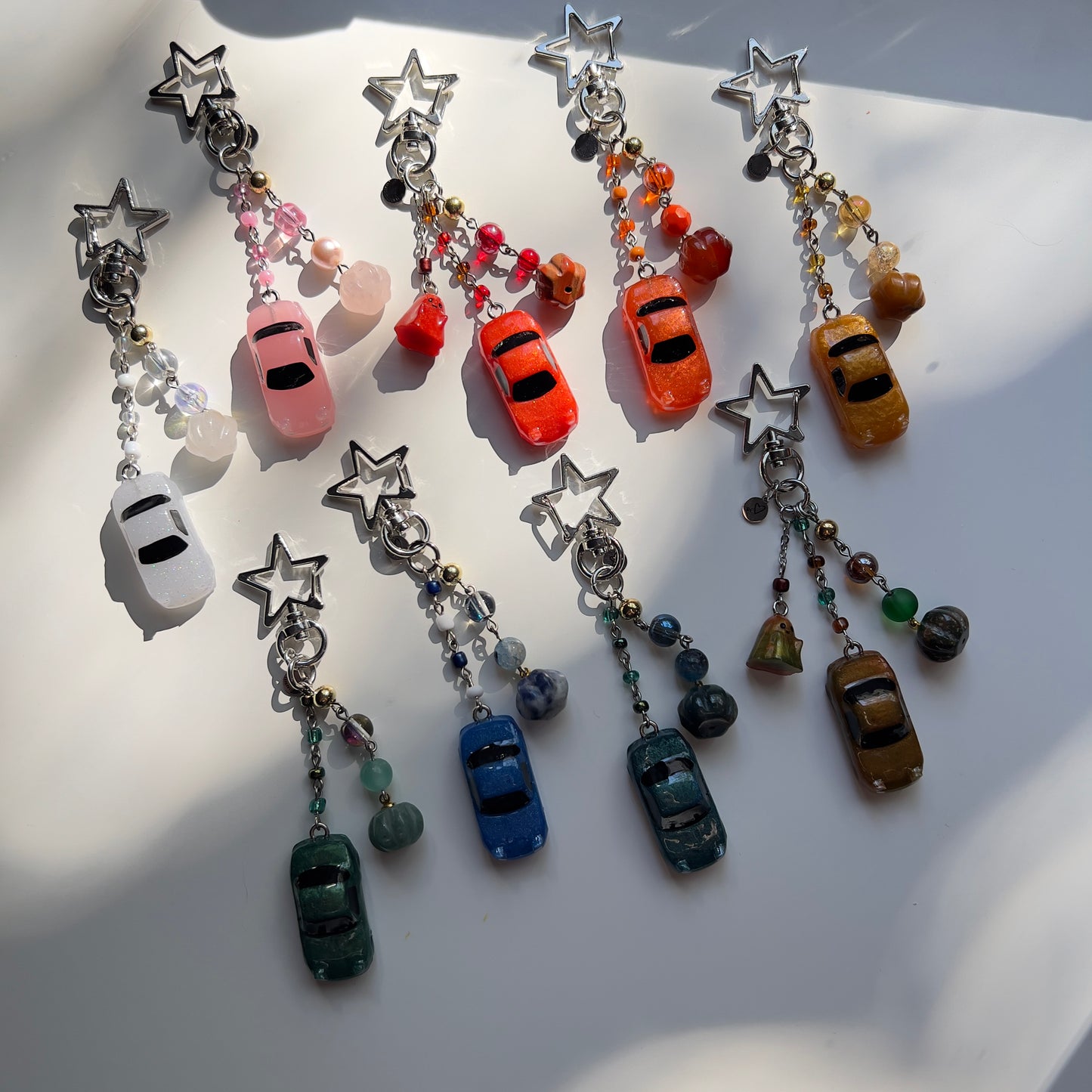 Pumpkin X Miata Beaded Keychain