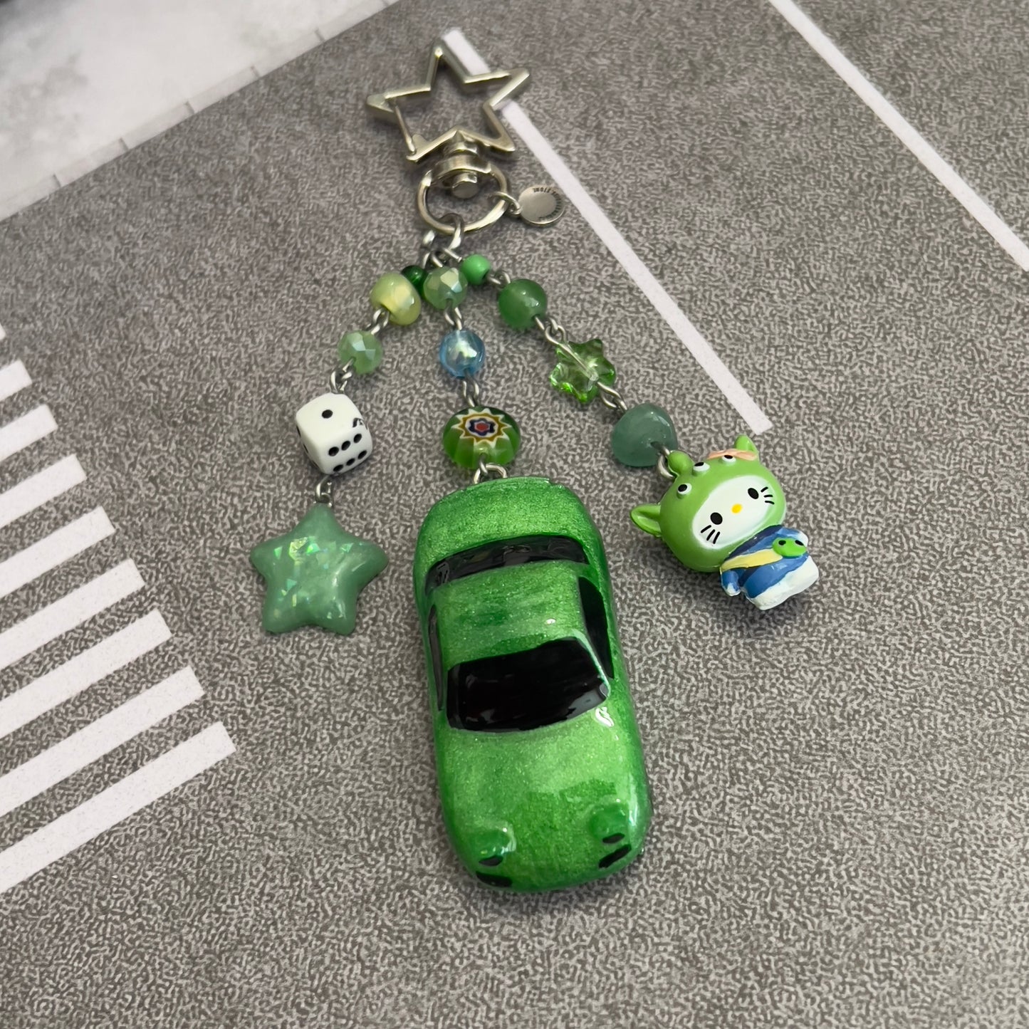 NA Miata x Alien Kitty Beaded Keychain