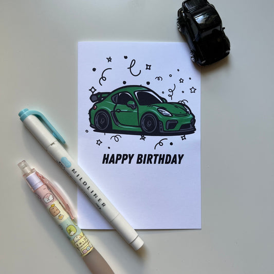 Porsche GT4 Birthday Card