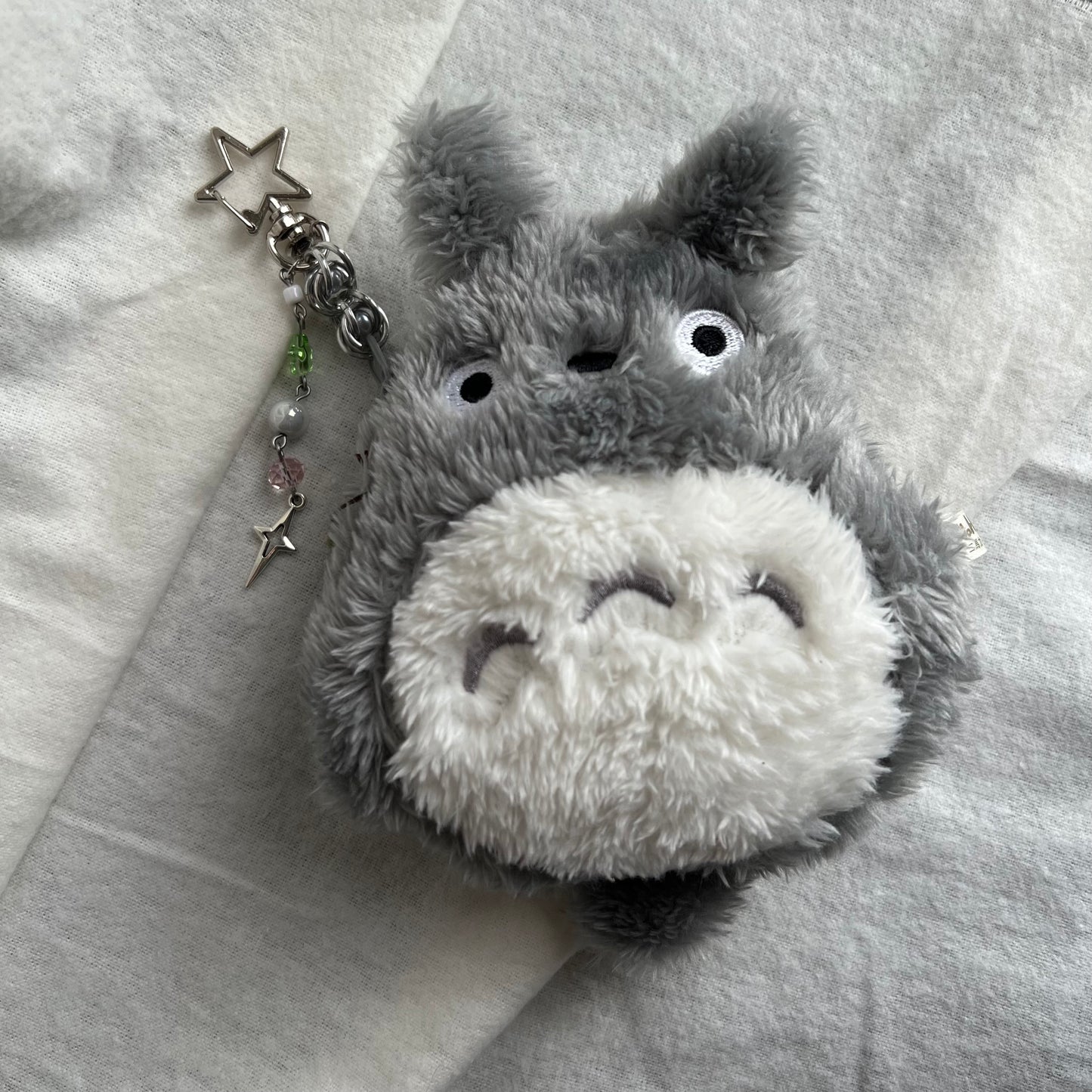 Plush Totoro Beaded Keychain