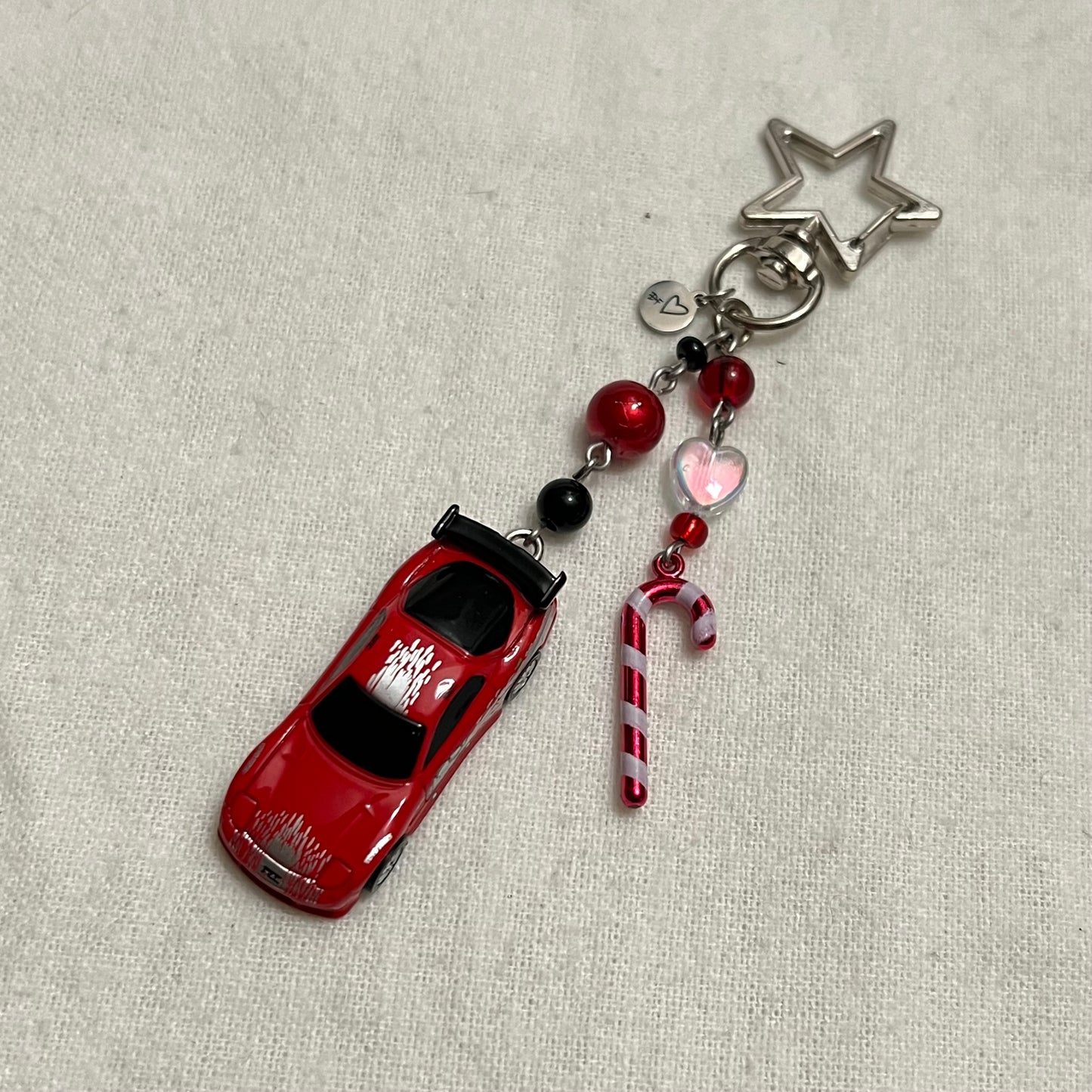 Mini Mazda RX-7 Beaded Keychain