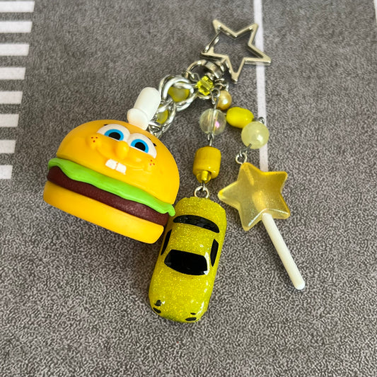 NA Miata x Sponge Burger Beaded Keychain