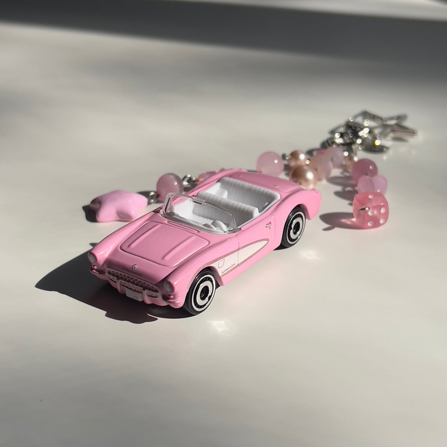 1956 Corvette Beaded Keychain