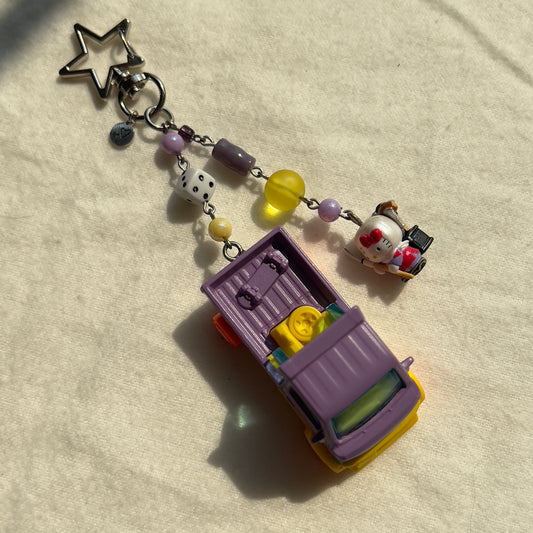 Mighty K & Kitty Beaded Keychain