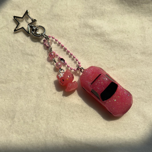 ND RF Miata & Kitty Beaded Keychain