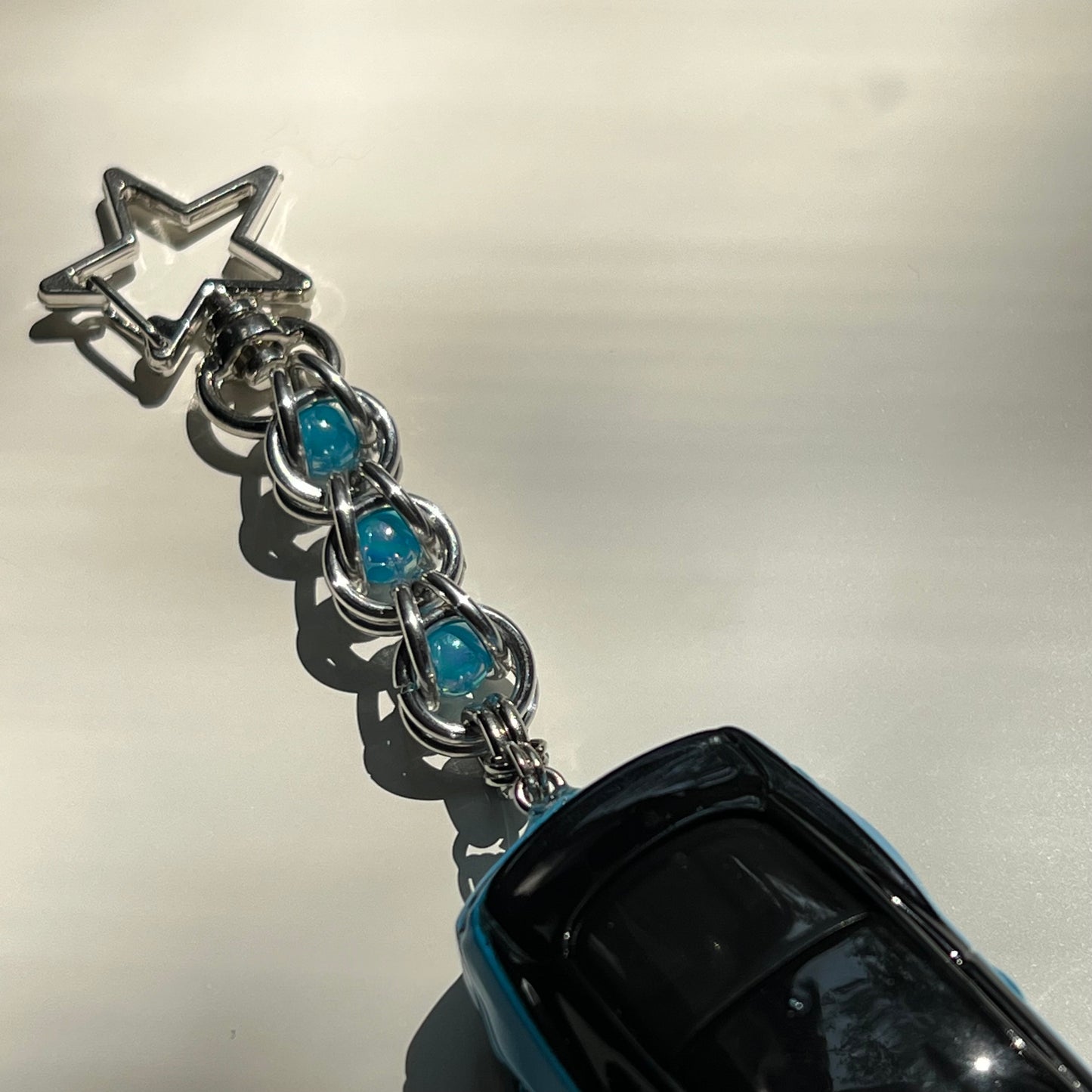 Mustang Beaded Keychain