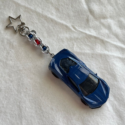 Corvette Beaded Keychain