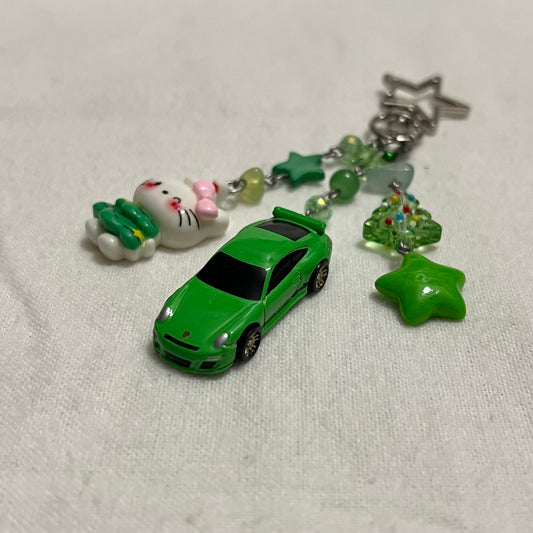 Porsche 911 GT3 x Kitty Beaded Keychain