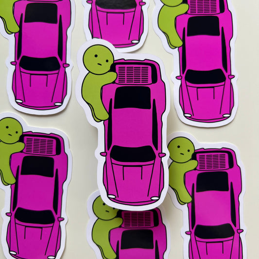 Hugging Pink Porsche 911 (964) Sticker