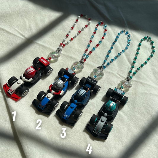 F1 Beaded Rear View Mirror Hanging / Bag Charm