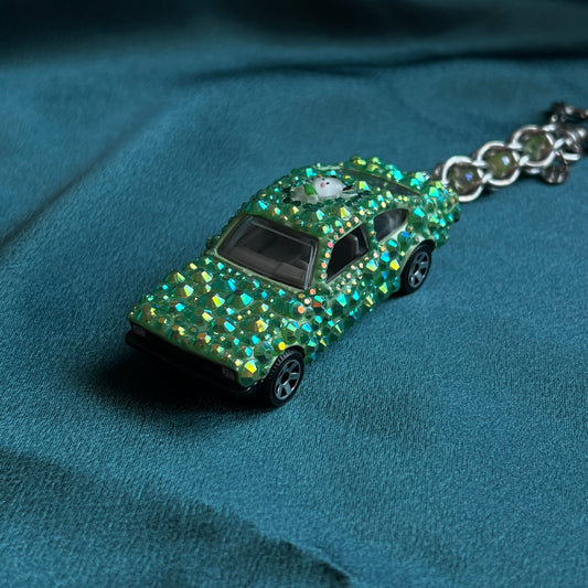 Rhinestone Opel Cadette Beaded Keychain