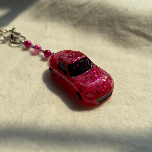 Pink ND RF Miata Beaded Keychain
