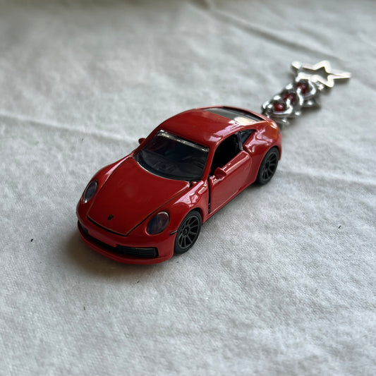 Porsche Carrera Beaded Keychain